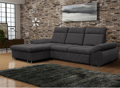 Wohnzimmer Textil L-Form Sofas Braune Ecksofa Couch Polstermöbel Schlafsofa NEU